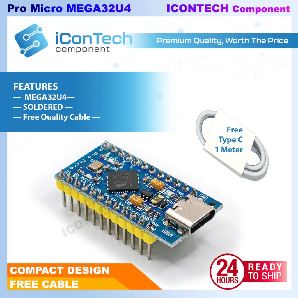 [FREE CABLE] ProMicro Arduino Compatible Controller Board ATmega32U4 ...