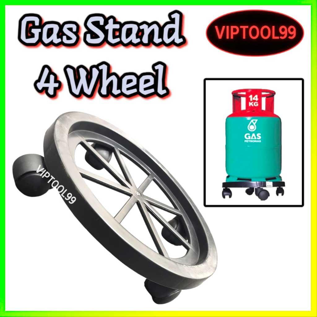 4 RODA PVC Gas Tank Trolley Tong Gas Roller Stand Heavy Duty Kaki Roda ...