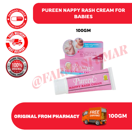 PUREEN NAPPY RASH CREAM 100GM (CREAM FOR BABY LAMPIN RASH) | Shopee ...