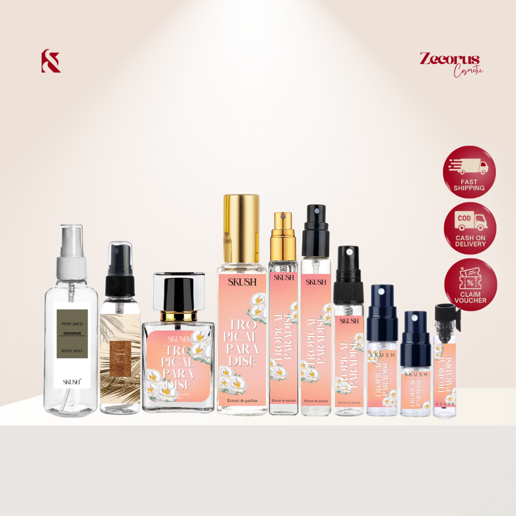 SKUSH TROPICAL PARADISE Quality Body Fragrance Oil with Various Types ...