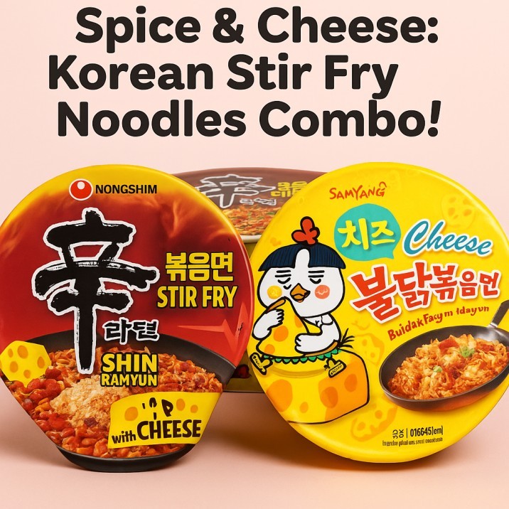 Korean Spicy Ramen Bowl Combo – Shin Ramyun & Samyang Cheese | Gourmet ...