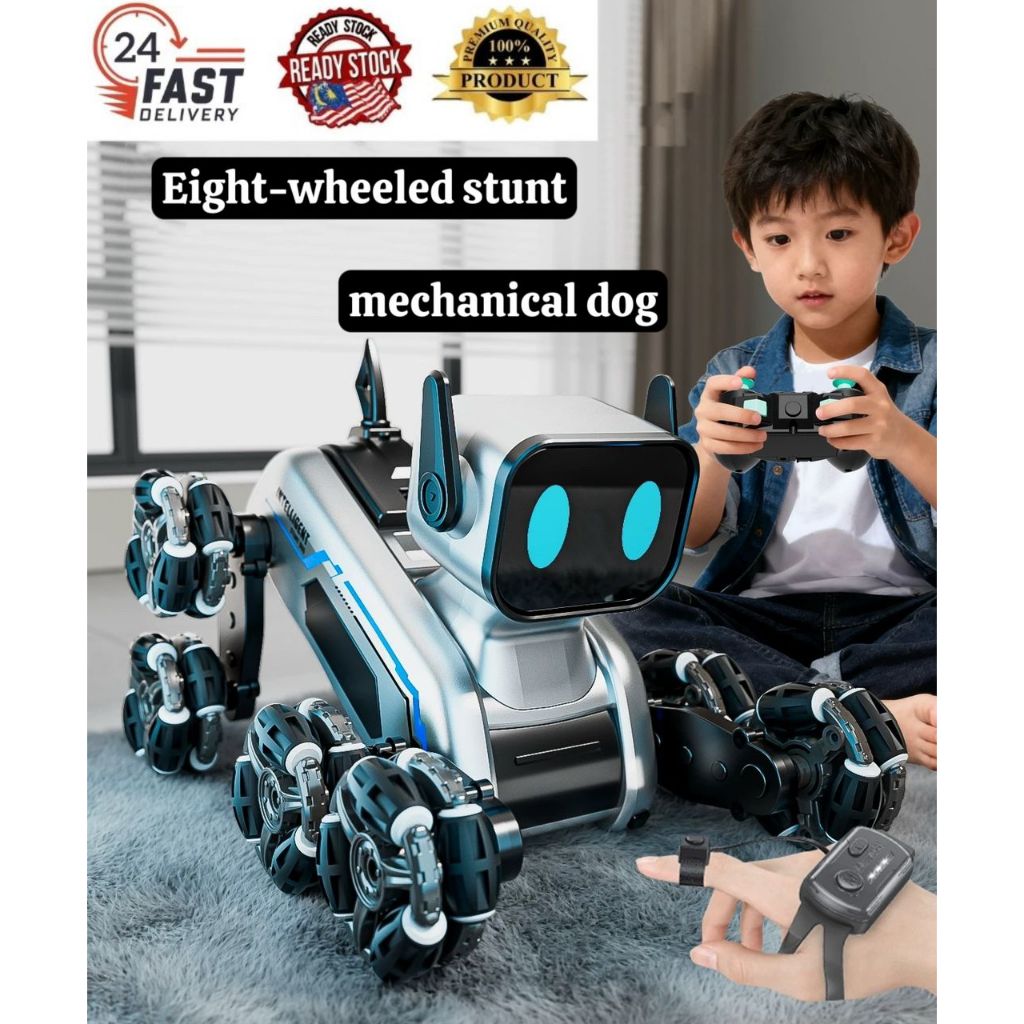 Eight Wheel Mechanical RC Stunt Dog Hand Gesture Controller Intelligent ...