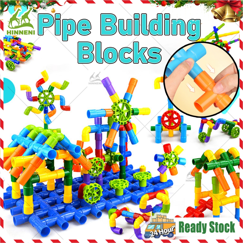 Kids Water Pipe Building Blocks Puzzle Toys Baby DIY Assembling 3D ...
