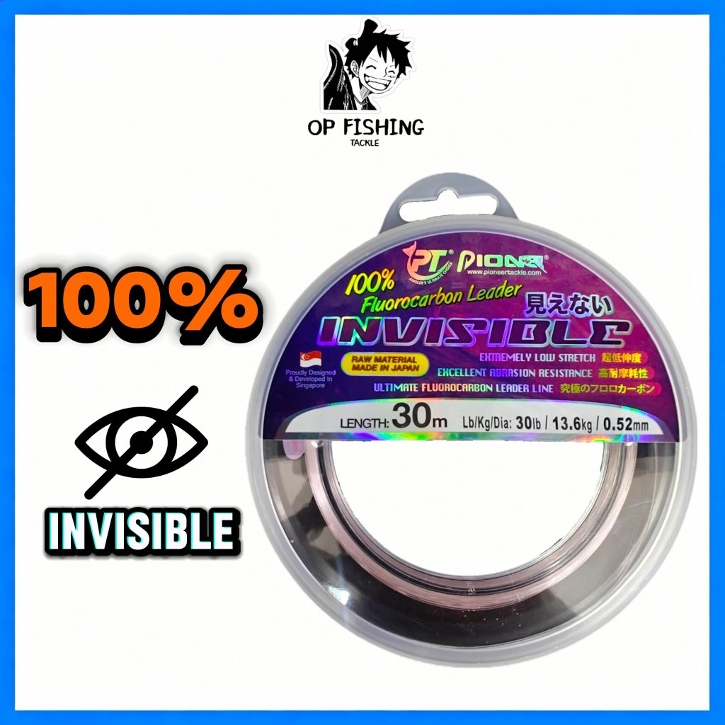 PIONEER Fluorocarbon Leader 100% Invisible High Quality Fishing Line ...
