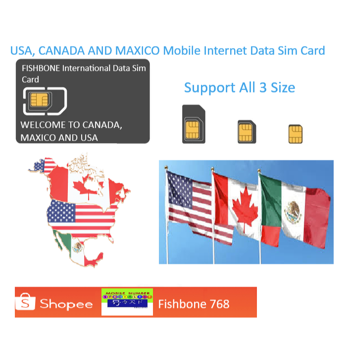 USA, CANADA AND MAXICO Mobile Internet Data Sim Card United States ...