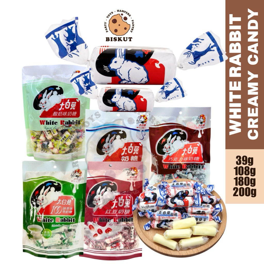 White Rabbit Creamy Candy - Classic & Yogurt Flavor 大白兔奶糖 (39g/108g ...