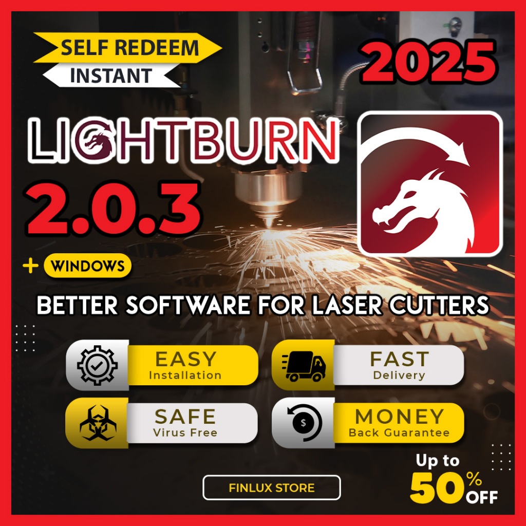 [SELF REDEEM] LightBurn v2.0.3 Latest 2025 Laser Cutter Software For ...