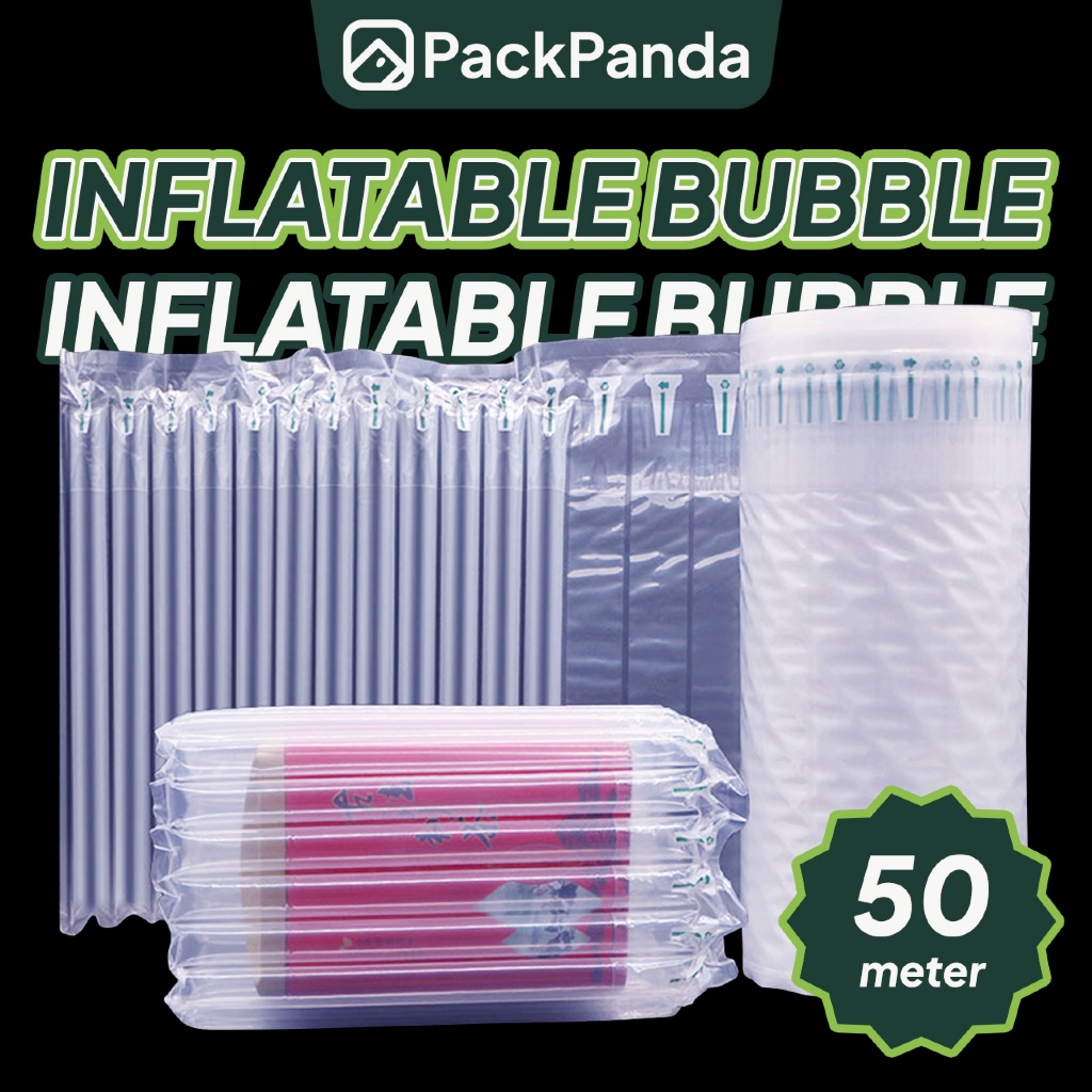 50m Bubble Wrap Air Inflatable Packaging Roll Ecom Packing Shockproof ...