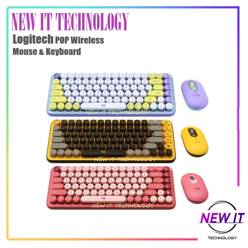 Logitech POP Keys Mechanical Wireless Keyboard & Mouse Customisable ...