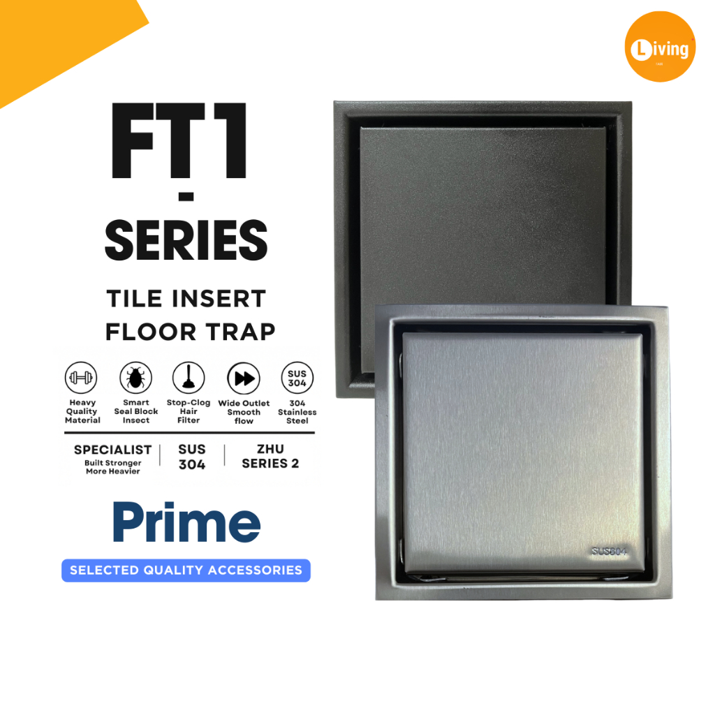Living Fair 15cm/10cm Tile Insert Floor Trap Stainless Steel Anti ...