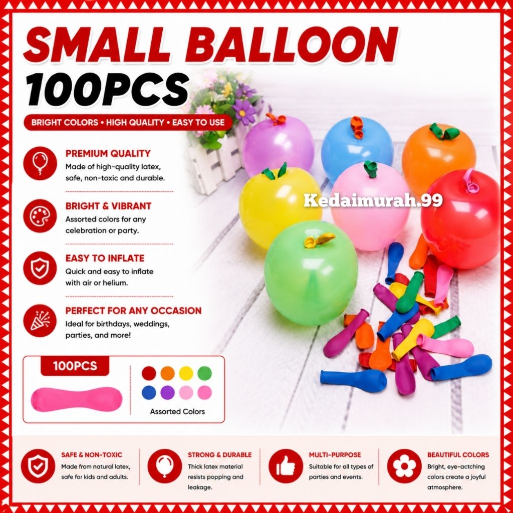 (100pcs)Small mini balloon water polo round multicolor water balloon ...