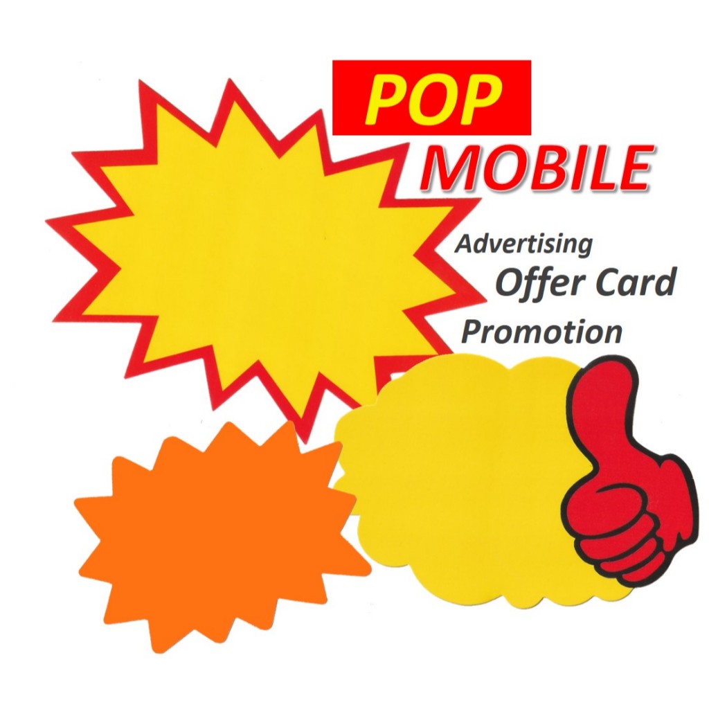 Pop Mobile Advertising Card Kad Price Tag Tanda Harga / Offer Card ...