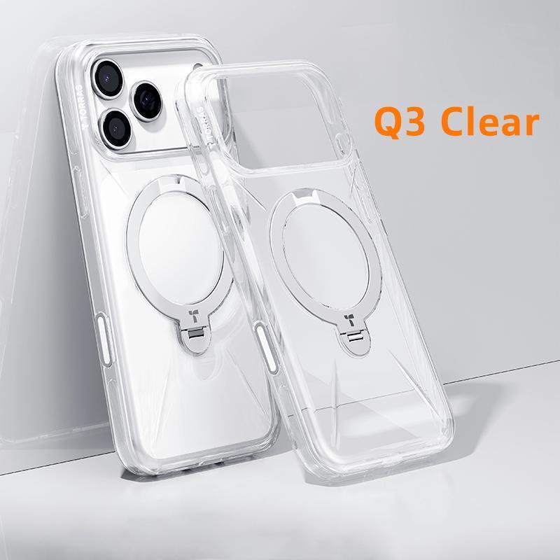 TORRAS Pivot Case Q3 CLEAR for iPhone 17 Pro and 17 Pro Max with Fully ...