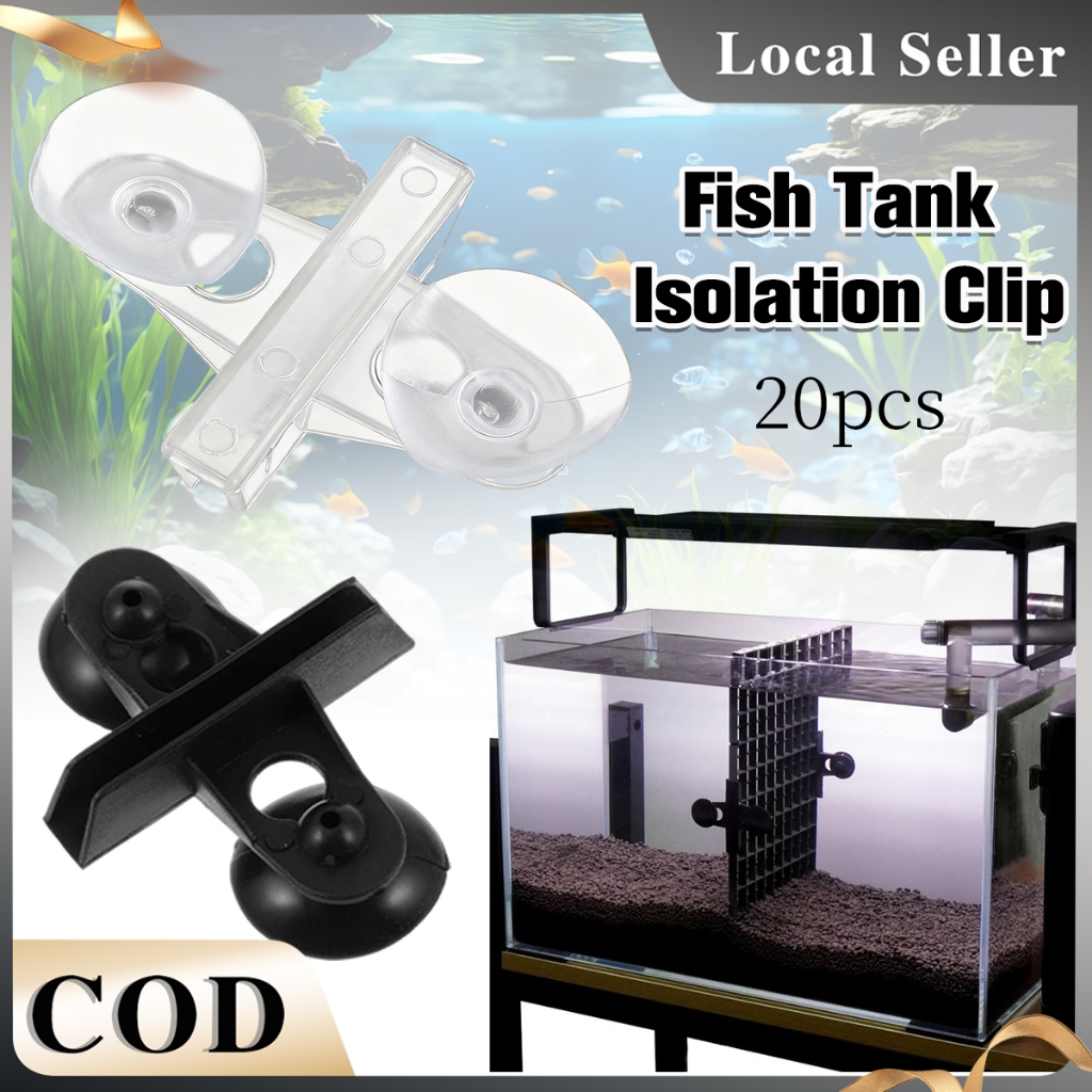 20PCS Fish For Tank Divider Clip With Sucker Clamp Clip Aquarium ...