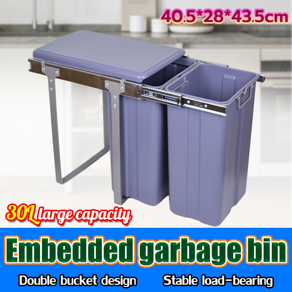 Pull out dustbin Tong sampah bertutup Tong sampah dapur Dustbin kitchen ...