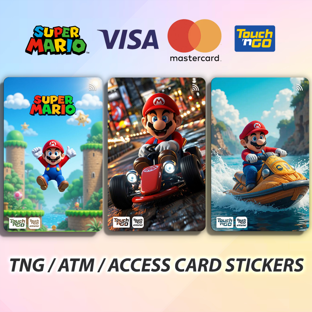 Super Mario - Sticker Touch n Go TnG Skincard For TnG / ATM / Credit ...