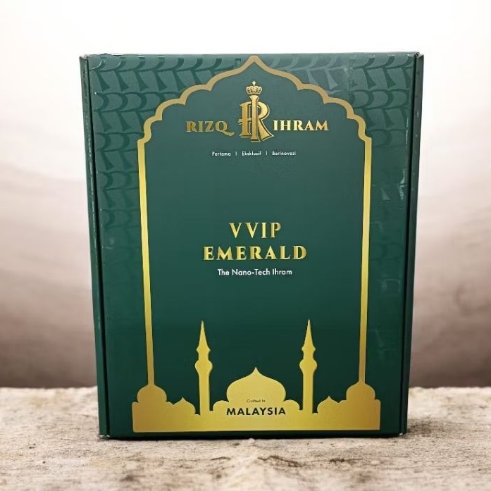 RIZQ IHRAM Kain Ihram VVIP Emerald 100% Virgin Indian Cotton With ...