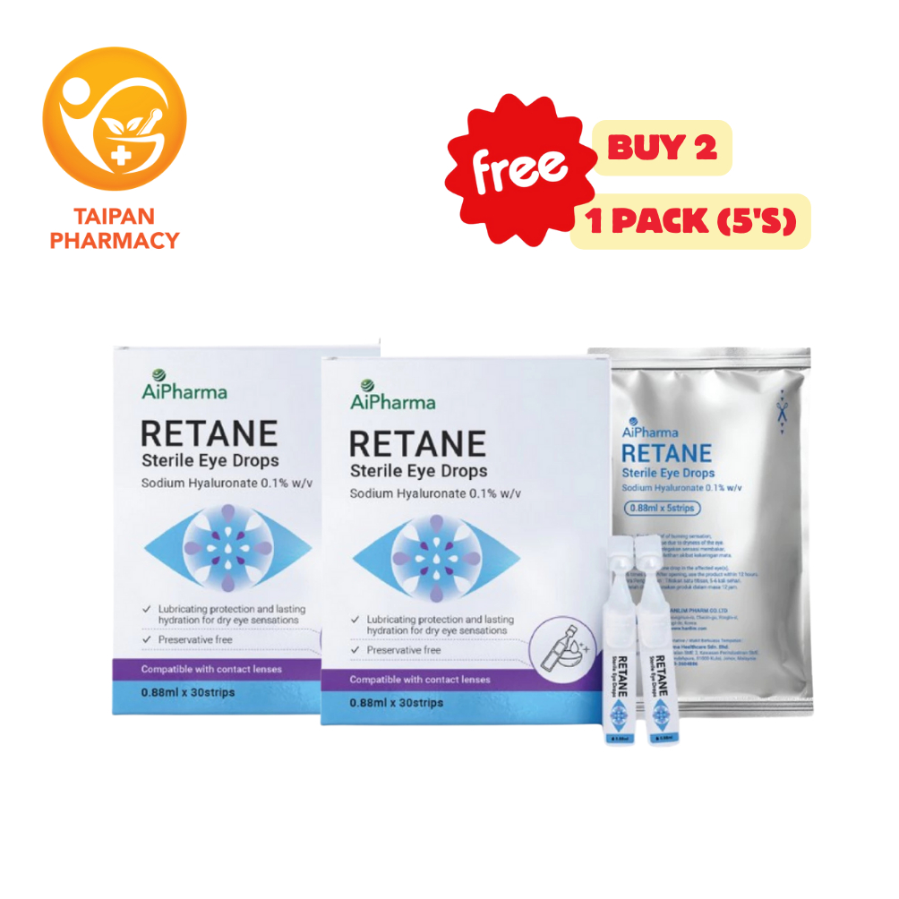 Aipharma RETANE Sterile Eye Drops PACK (2x30s FOC 5s) | Shopee Singapore
