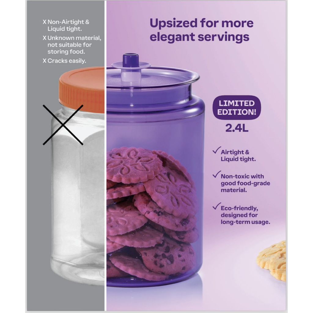 3'0838 Tupperware Counterpart 1.2L (1pc) & 2.4L (1pc) Used raya Cake ...