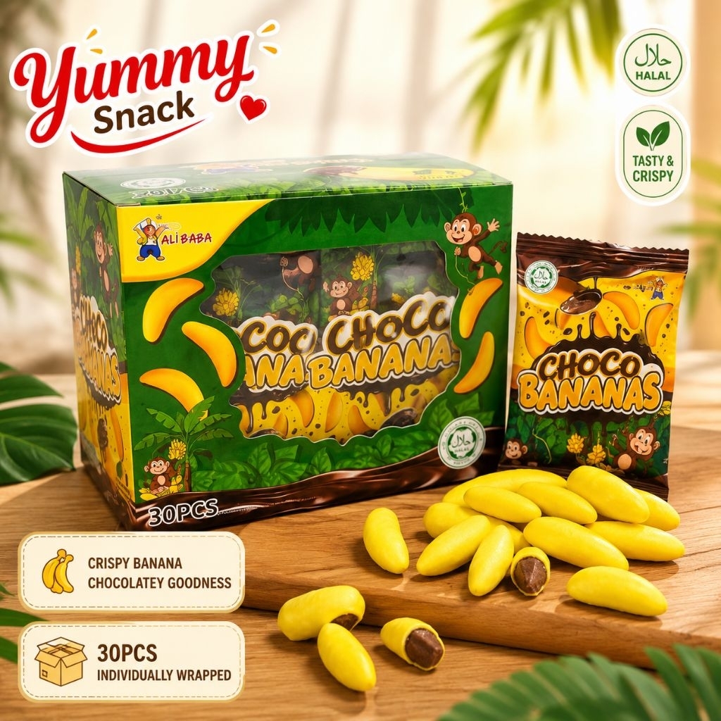 (30packets) Alibaba Choco Bananas Halal | Shopee Singapore