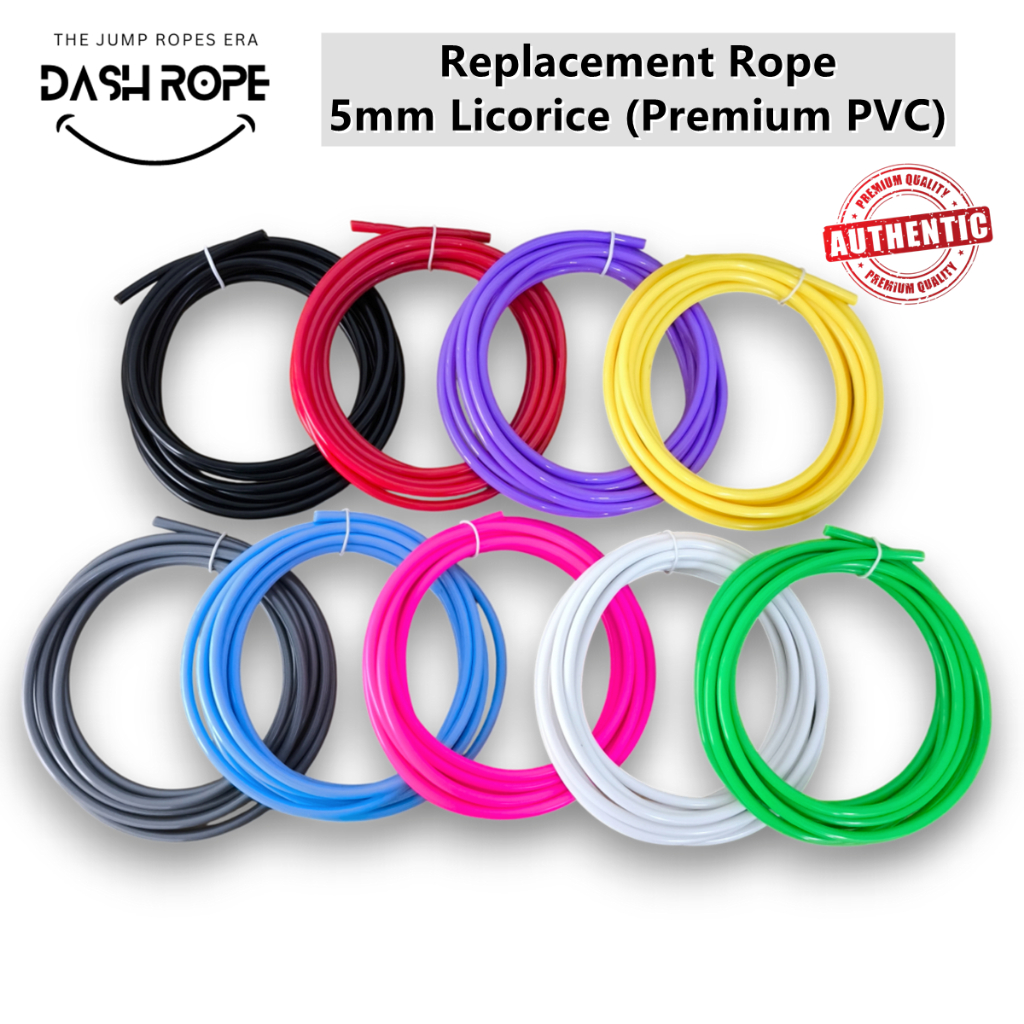 DASHROPE Replacement Premium PVC Jump Rope Licorice Money Ropes 5mm 6mm ...
