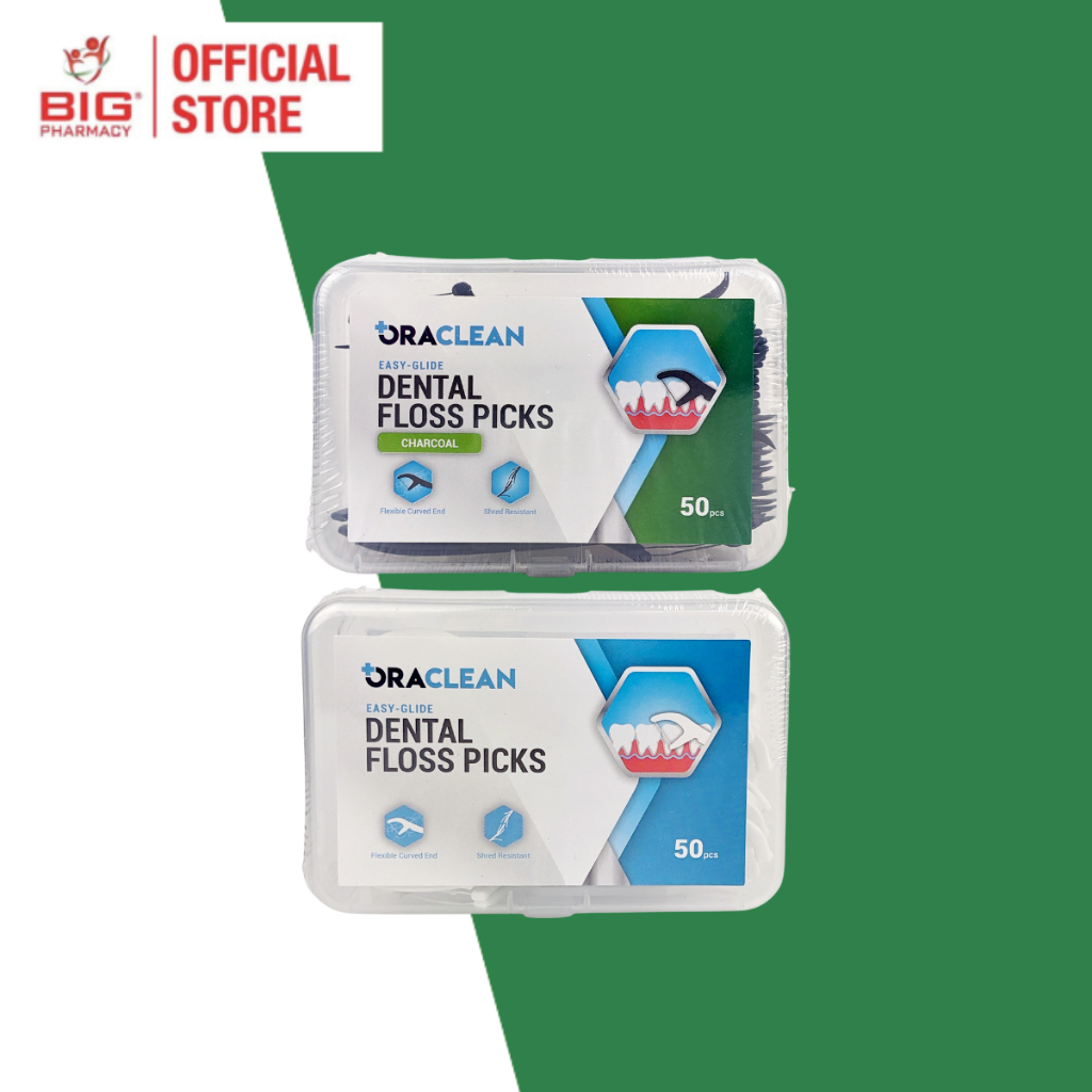 ORACLEAN DENTAL FLOSS PICKS / CHARCOAL 50s | Shopee Singapore