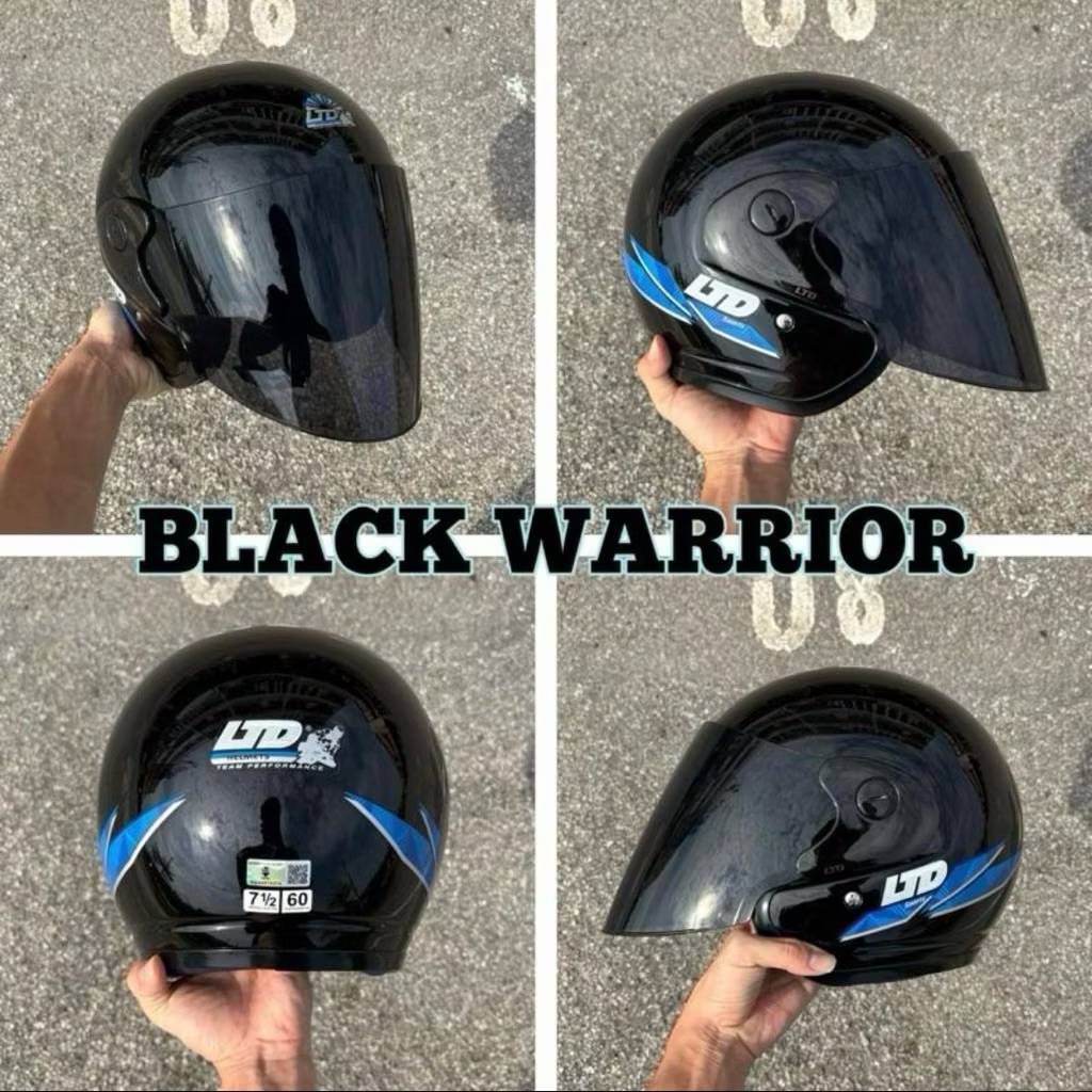 SPECIAL EDITION HELMET LTD SPORT BLACK WARRIOR ALL BLACK VISOR LTD ...