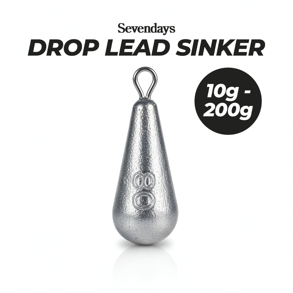 [5 PCS] Drop Lead Sinker (10g - 200g) Fishing Sinker Batu Ladung Timah ...