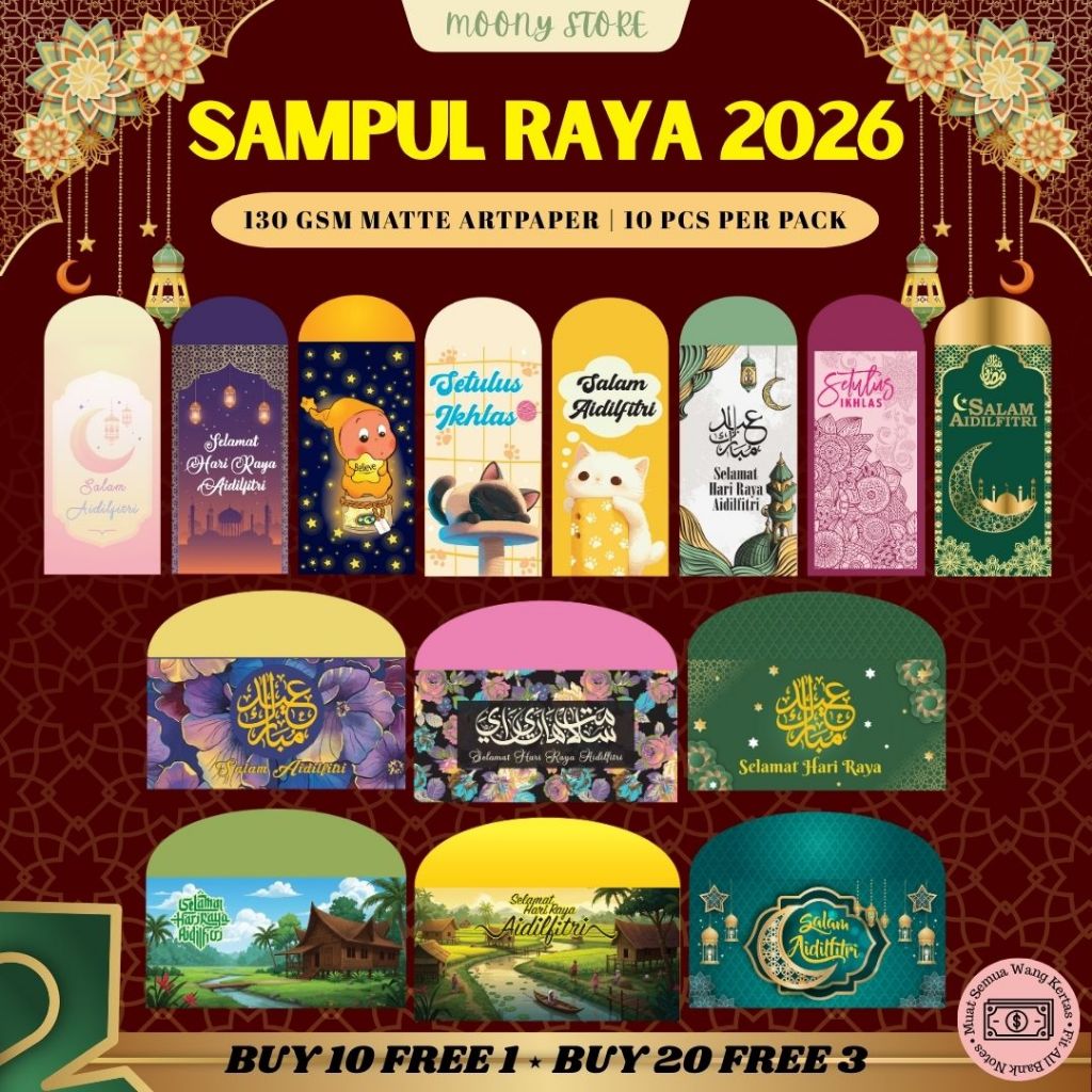[NEW] 2026 SAMPUL DUIT RAYA VIRALS 130gsm LOOSE PACK (10/Pcs) | Design ...