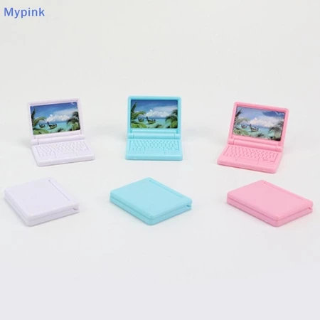Mypink Miniature Cartoon Simulation Laptop Mini Model Toy Doll House ...