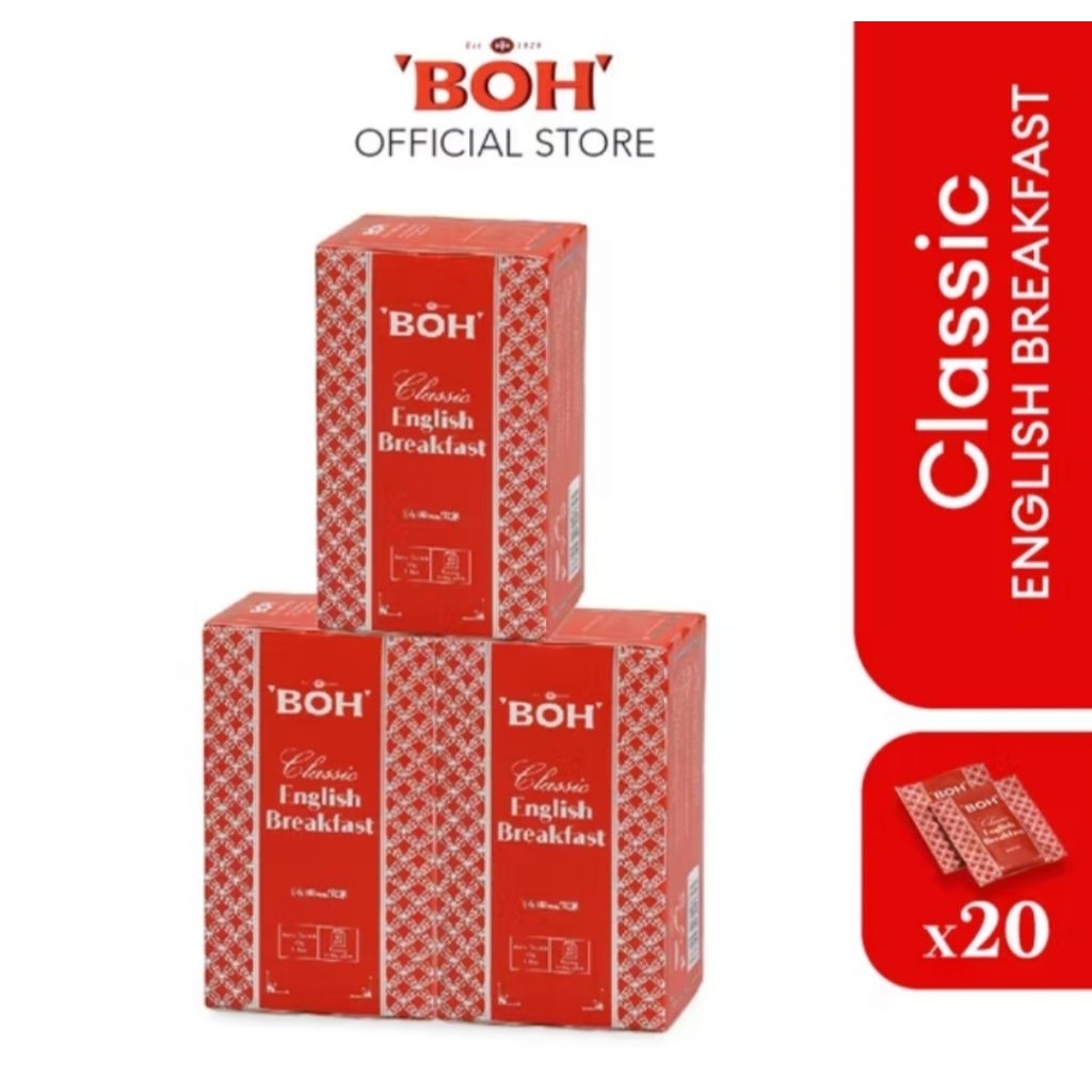 BOH Tea Classic English Breakfast (Black Tea)(20x2g) | Shopee Singapore