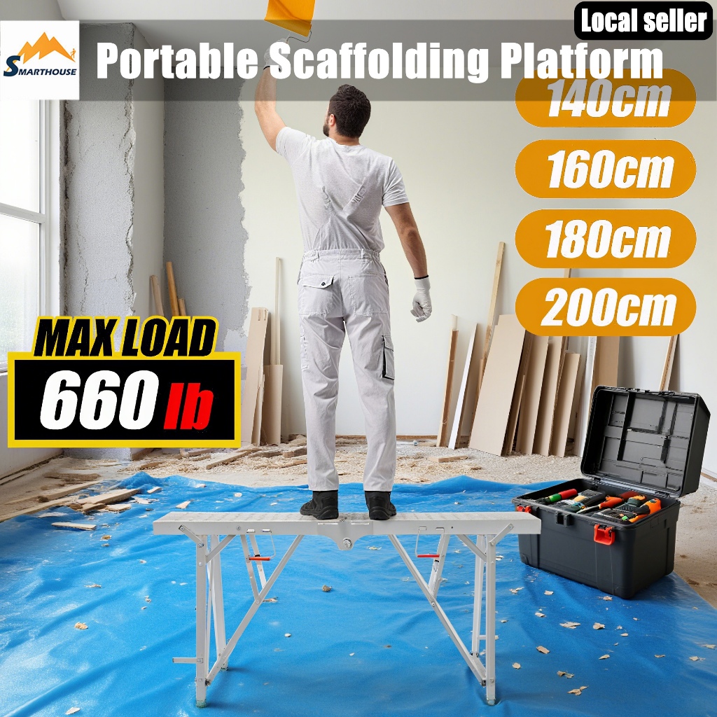 Foldable Working Platform Telescopic Lift Workbench Paint Stand ...