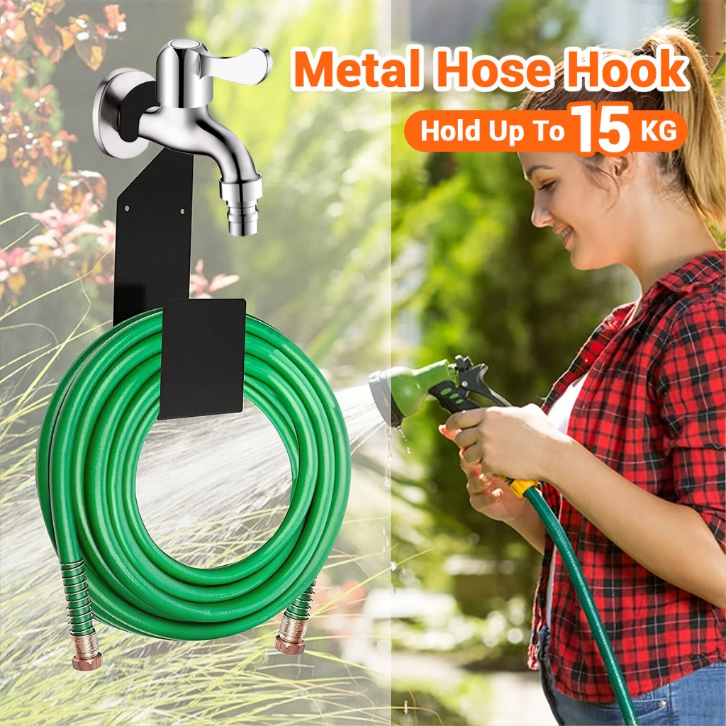 Large Garden Water Hose Holder Wall-Mount Hose Hanger Outside Hose ...