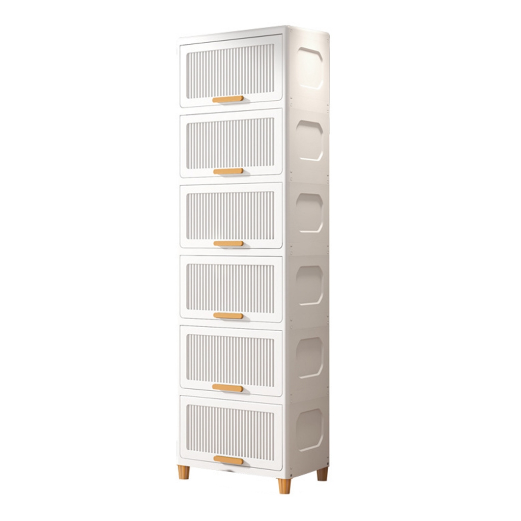 6 Tier Plastic Storage Cabinet Stackable Storage Bins Containers Closet ...
