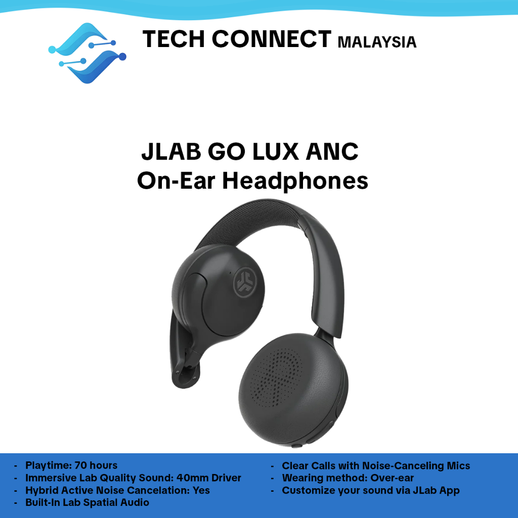 JLAB GO LUX ANC On-Ear Headphones | HYBRID ACTIVE NOISE CANCELLING ...