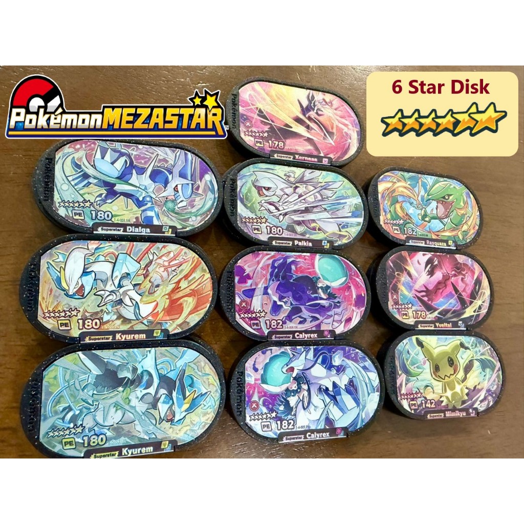Pokemon Mezastar 6 Star Disk Card Superstar 100% scannable | Shopee ...