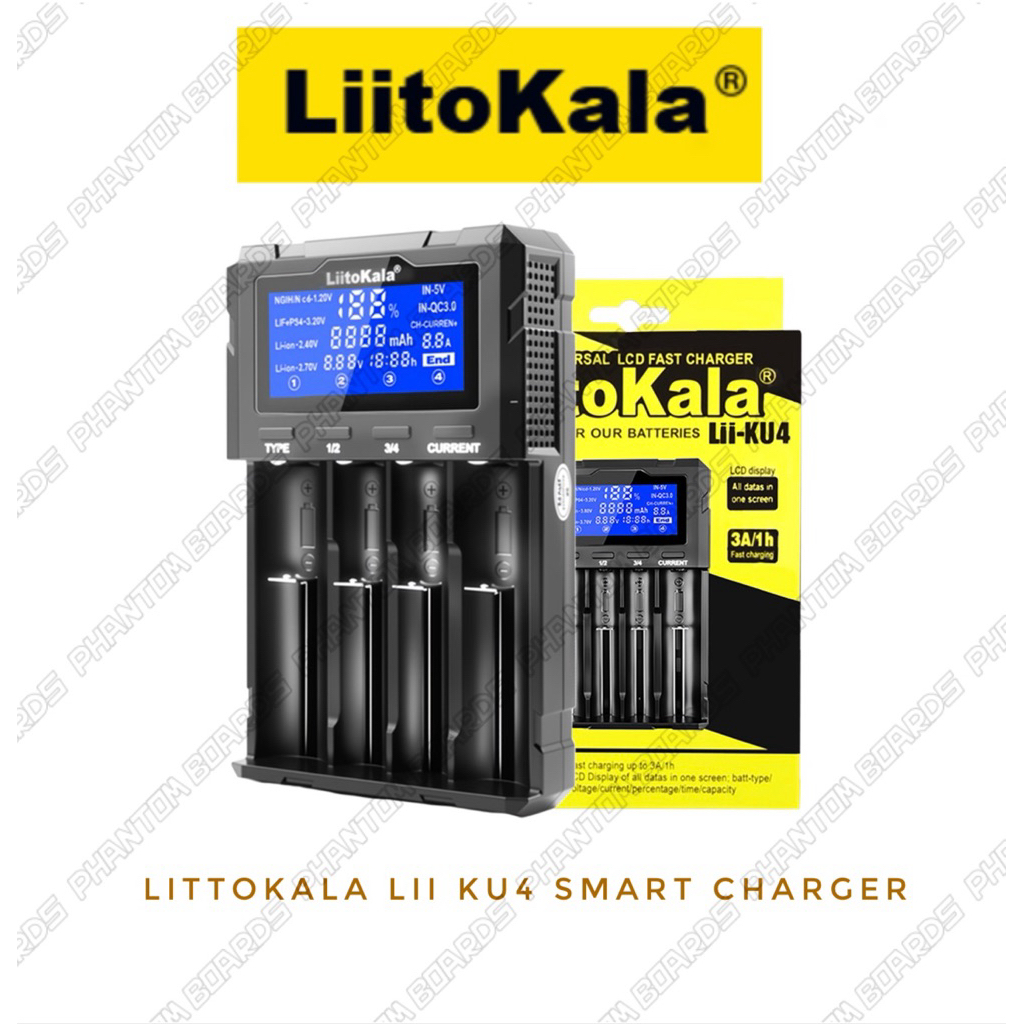Liitokala Smart Battery Charger Lii KU4 Smart / Lii S1 / S2 / S4 [Li ...