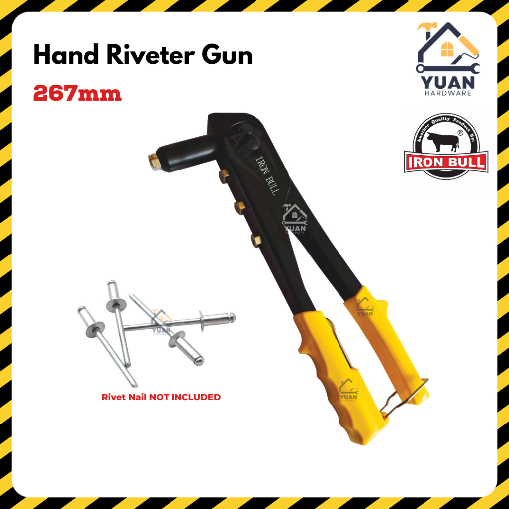 Hand Riveter Gun Tang Rivet 267mm Heavy Duty Rivet Tool Paku Keling ...