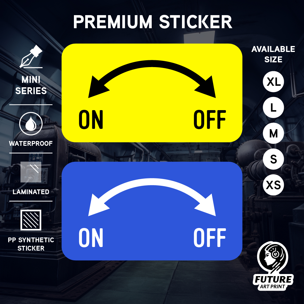 Turn Arrow On Off Direction. Sticker Sign Label Signage Instruction ...