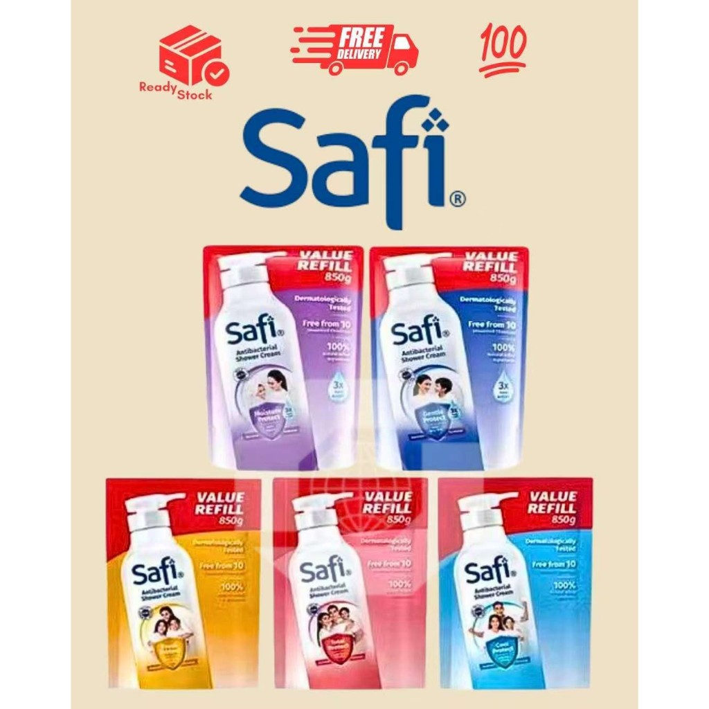 Safi Anti Bacterial Shower Gel Refill Pack 850g Shower Cream Body Wash ...