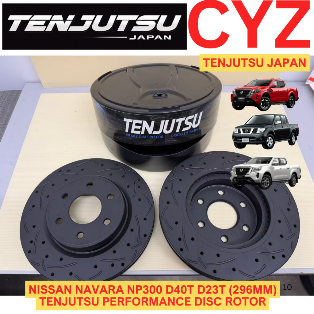 (1 PAIR) Tenjutsu Japan Nissan Navara NP300 D40T D23T 296MM Front Sport ...