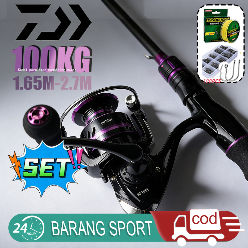 UNGU 2026 NEW DAIWA Purple Fishing Rod M Medium 1.65 - 2.7M + Reel 1000 ...
