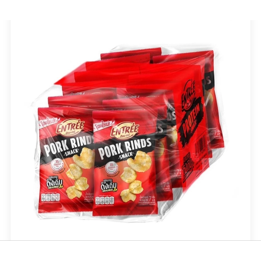 Crispy Pork Rinds Entree Brand (5g*1pcs)(1pack*12pcs)香脆炸猪皮 Snacks Food ...