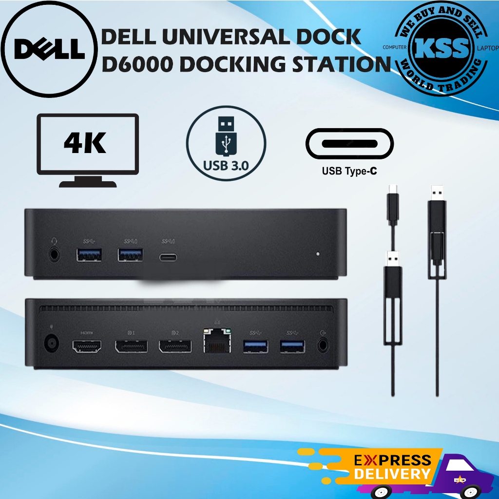 Dell Universal Dock - D6000 Docking Station (Support Type-C, Type-A and ...