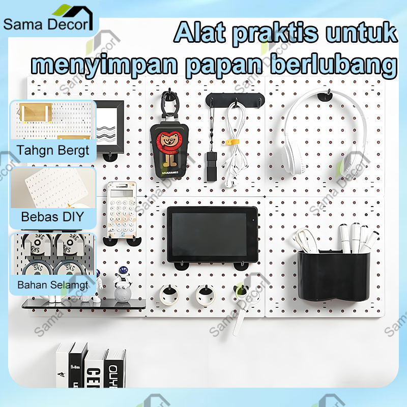 Rak Dinding Papan Lubang Wall Pegboard Organizer Wall Shelf Accessories ...
