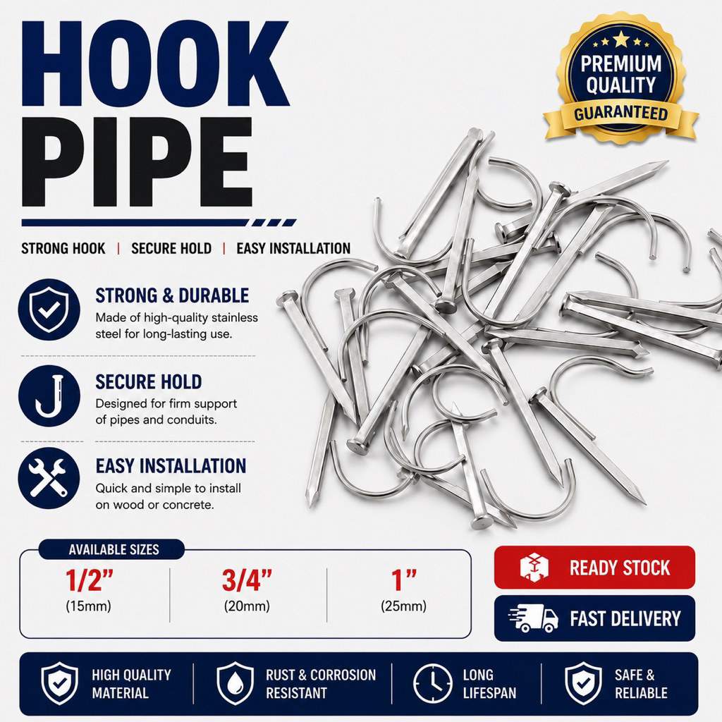 Hook Pipe Nail Stainless Steel / Pipe Hook Clip / U Hook Nail for PVC ...