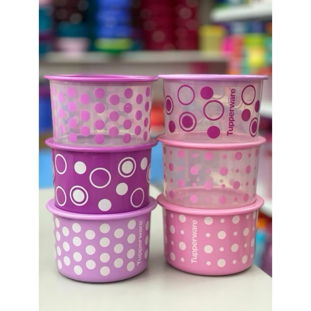 Tupperware One Touch topper polka Dot limited 600ml | Shopee Singapore