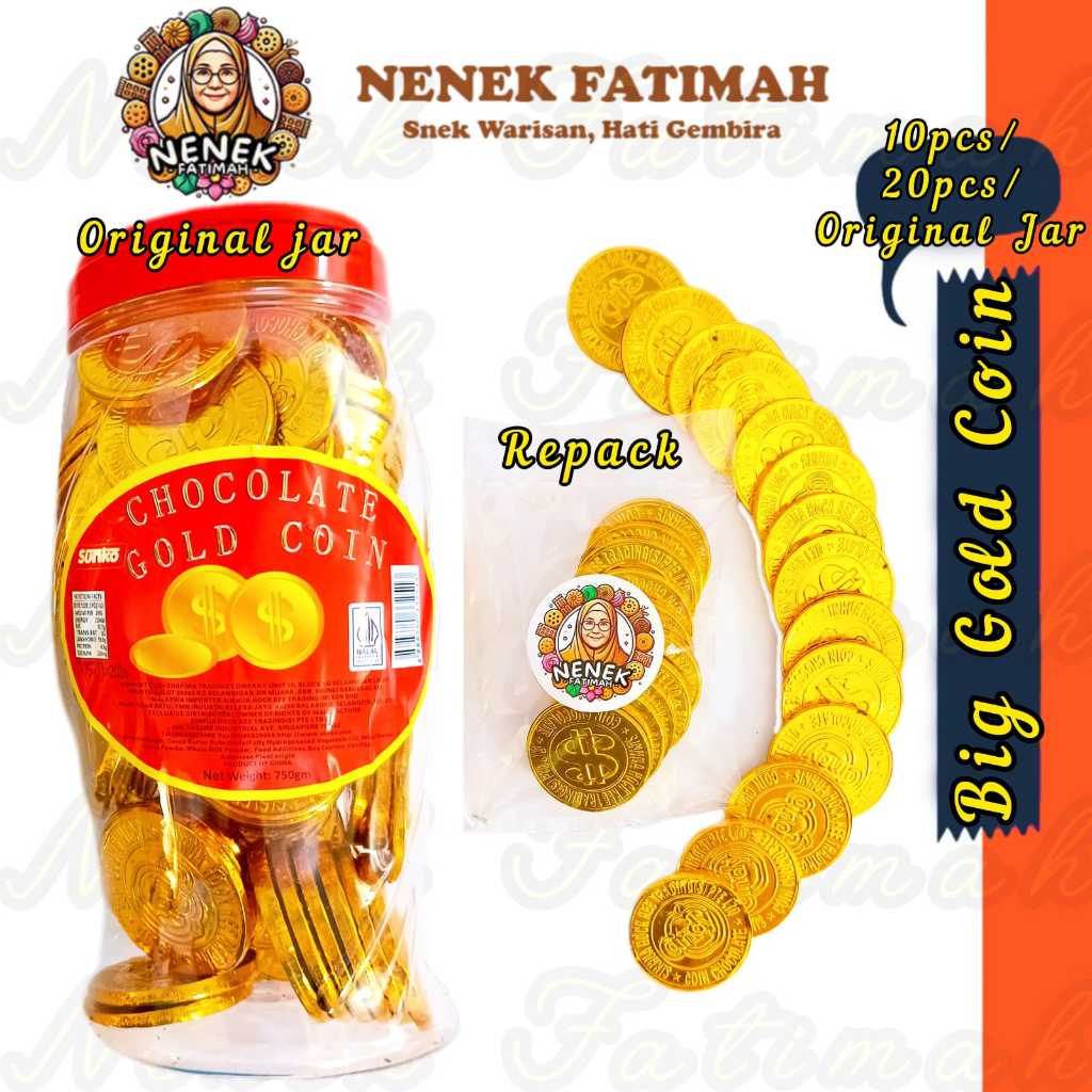 Chocolate Big Gold Coin / Syiling Besar Coklat/ Door Goodies Bag/ Party ...