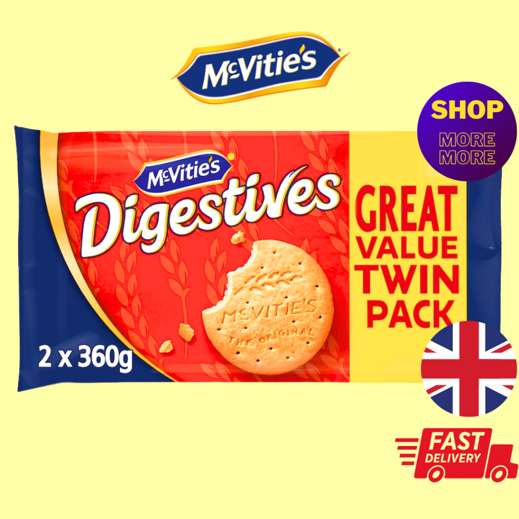 McVities Digestive Biscuits Single or Twin Pack 2 units 360G Tartles ...