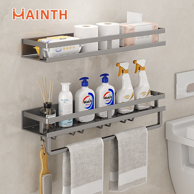 Bathroom Shampoo Rack Stainless Steel kitchen Shelf wall mounted Toilet ...